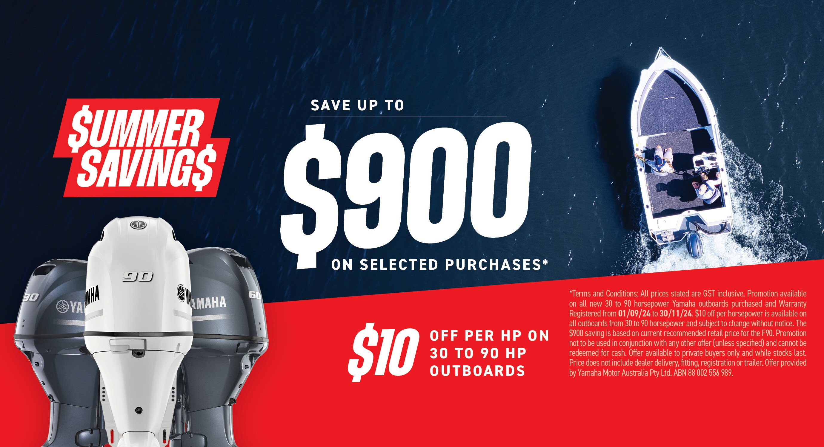 Summer Savings For 30 to 90HP Outboards!